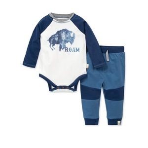 NWT- Organic Burt’s Bees matching set. Pants and Onesie 24 months